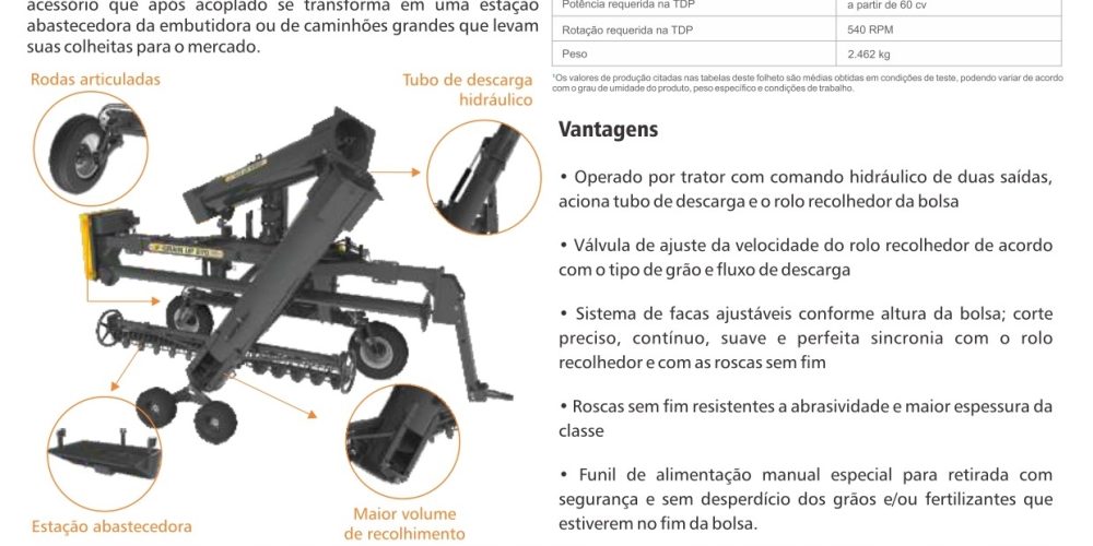 Folder extratora de grãos Grain Up 270 S2